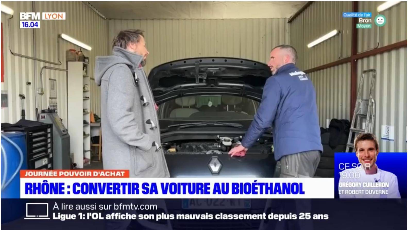 Rhône : convertir sa voiture au bioethanol reportage bfm tv lyon