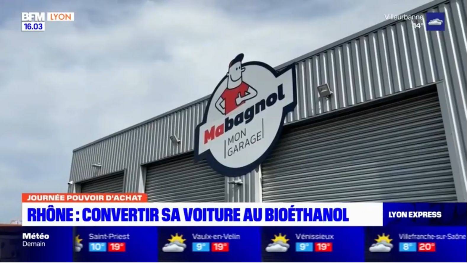 Garage mabagnol à anse dans le rhône près de lyon installateur boitier de conversion flexfuel E85 