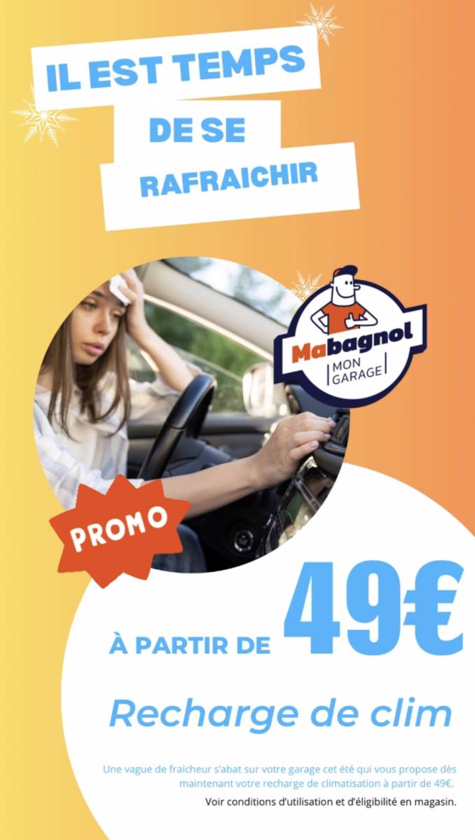 NOUVEAU ET EN PROMO : Recharge climatisation R134A dans votre garage Mabagnol à Anse près de Trévoux à partir de 49 euros seulement.  Si vous voulez garder une climatisation performante et fraîche tous l'été : la recharge vous assure un bon entretien du c